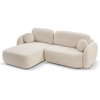 Rozkládací sedačka s úložným prostorem COBOURG 1 - světlá béžová, levý roh