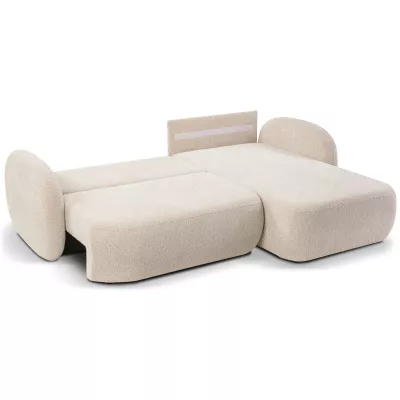 Rozkládací sedačka s úložným prostorem COBOURG 1 - světlá béžová, pravý roh