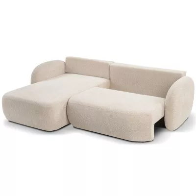 Rozkládací sedačka s úložným prostorem COBOURG 1 - světlá béžová, levý roh