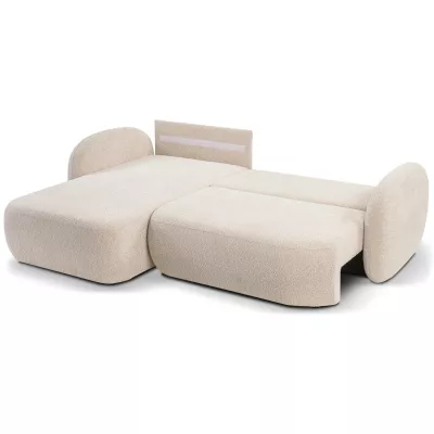 Rozkládací sedačka s úložným prostorem COBOURG 1 - světlá béžová, levý roh