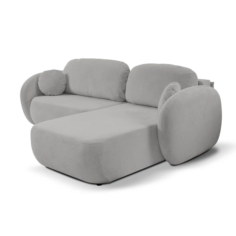 Rozkládací sedačka s úložným prostorem COBOURG 1 - světlá šedá 1, pravý roh