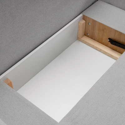 Rozkládací sedačka s úložným prostorem COBOURG 1 - světlá šedá 1, pravý roh