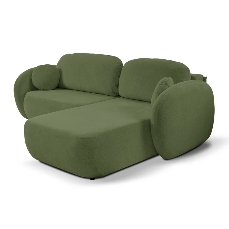 Rozkládací sedačka s úložným prostorem COBOURG 1 - tmavá zelená, pravý roh