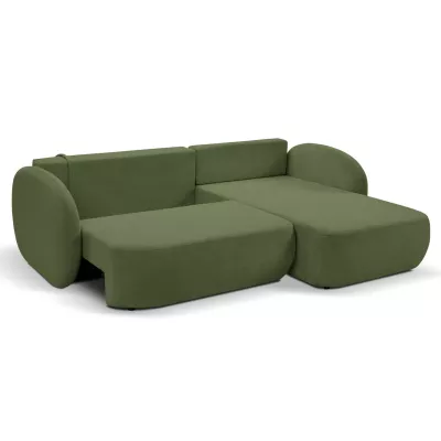 Rozkládací sedačka s úložným prostorem COBOURG 1 - tmavá zelená, pravý roh