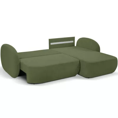 Rozkládací sedačka s úložným prostorem COBOURG 1 - tmavá zelená, pravý roh