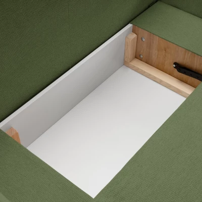 Rozkládací sedačka s úložným prostorem COBOURG 1 - tmavá zelená, pravý roh