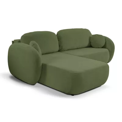 Rozkládací sedačka s úložným prostorem COBOURG 1 - tmavá zelená, levý roh