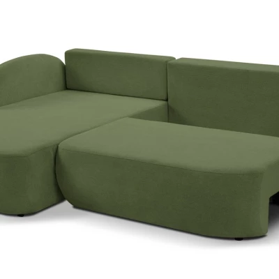 Rozkládací sedačka s úložným prostorem COBOURG 1 - tmavá zelená, levý roh