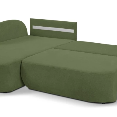 Rozkládací sedačka s úložným prostorem COBOURG 1 - tmavá zelená, levý roh