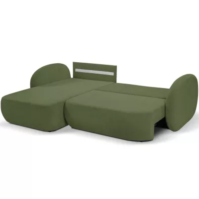 Rozkládací sedačka s úložným prostorem COBOURG 1 - tmavá zelená, levý roh