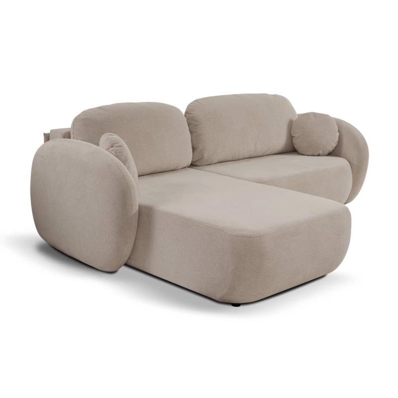 Rozkládací sedačka s úložným prostorem COBOURG 1 - béžová, levý roh