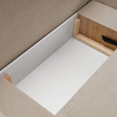 Rozkládací sedačka s úložným prostorem COBOURG 1 - béžová, pravý roh