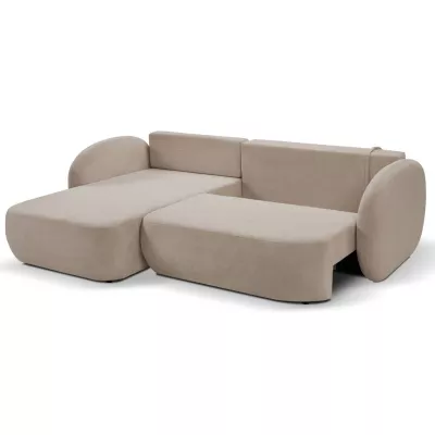 Rozkládací sedačka s úložným prostorem COBOURG 1 - béžová, levý roh