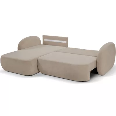 Rozkládací sedačka s úložným prostorem COBOURG 1 - béžová, levý roh