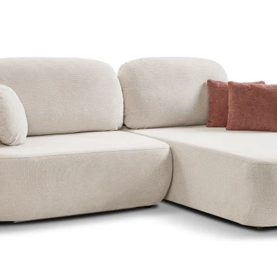 Rozkládací sedačka s úložným prostorem COBOURG 1 - béžová / růžová, pravý roh