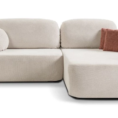 Rozkládací sedačka s úložným prostorem COBOURG 1 - béžová / růžová, pravý roh