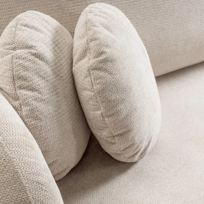 Rozkládací sedačka s úložným prostorem COBOURG 1 - béžová / růžová, pravý roh