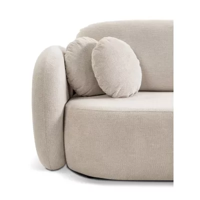 Rozkládací sedačka s úložným prostorem COBOURG 1 - béžová / růžová, pravý roh