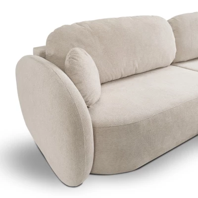 Rozkládací sedačka s úložným prostorem COBOURG 1 - béžová / růžová, pravý roh