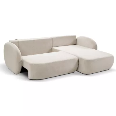 Rozkládací sedačka s úložným prostorem COBOURG 1 - béžová / růžová, pravý roh