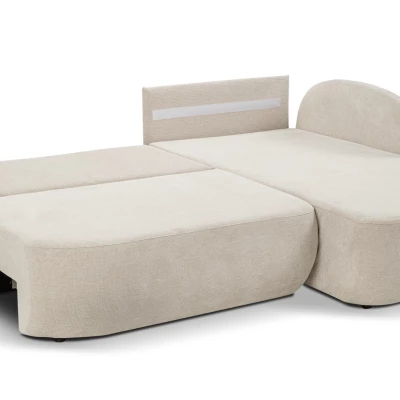 Rozkládací sedačka s úložným prostorem COBOURG 1 - béžová / růžová, pravý roh