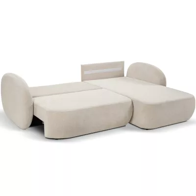 Rozkládací sedačka s úložným prostorem COBOURG 1 - béžová / růžová, pravý roh