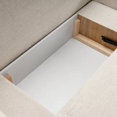 Rozkládací sedačka s úložným prostorem COBOURG 1 - béžová / růžová, pravý roh