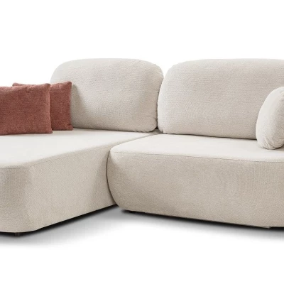 Rozkládací sedačka s úložným prostorem COBOURG 1 - béžová / růžová, levý roh