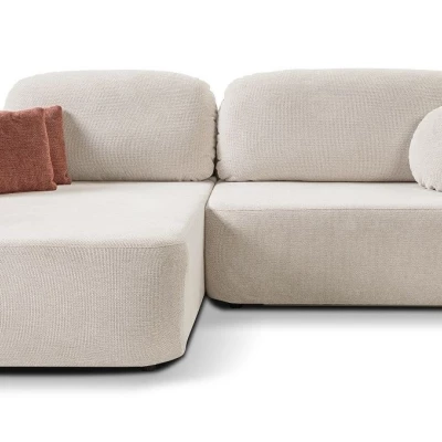 Rozkládací sedačka s úložným prostorem COBOURG 1 - béžová / růžová, levý roh