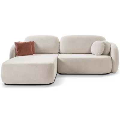 Rozkládací sedačka s úložným prostorem COBOURG 1 - béžová / růžová, levý roh