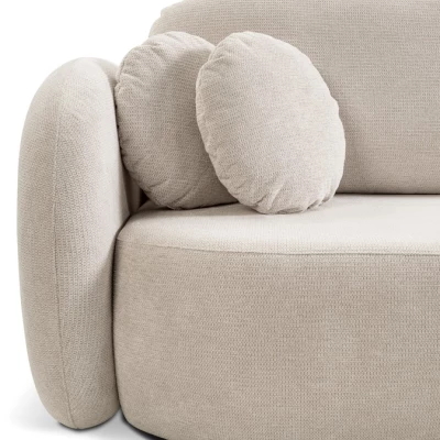 Rozkládací sedačka s úložným prostorem COBOURG 1 - béžová / růžová, levý roh