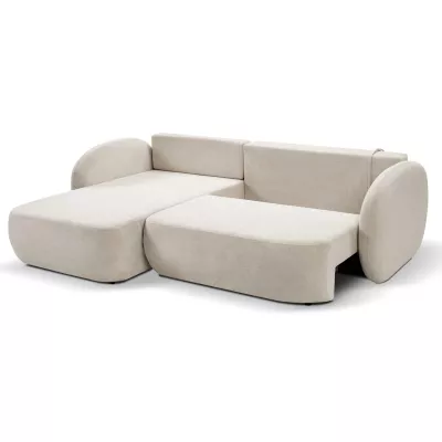 Rozkládací sedačka s úložným prostorem COBOURG 1 - béžová / růžová, levý roh