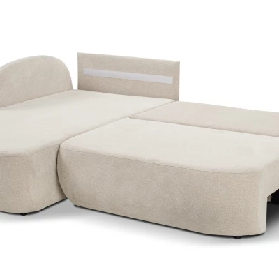 Rozkládací sedačka s úložným prostorem COBOURG 1 - béžová / růžová, levý roh