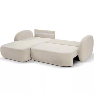 Rozkládací sedačka s úložným prostorem COBOURG 1 - béžová / růžová, levý roh