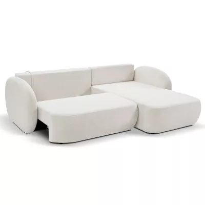 Rozkládací sedačka s úložným prostorem COBOURG 1 - bílá, pravý roh