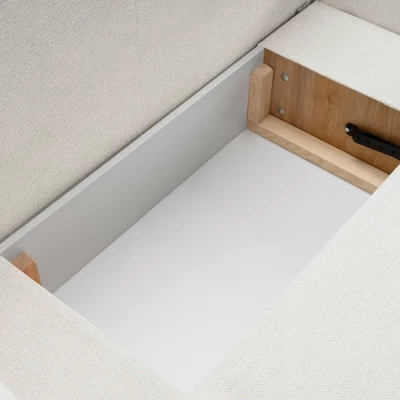 Rozkládací sedačka s úložným prostorem COBOURG 1 - bílá, pravý roh