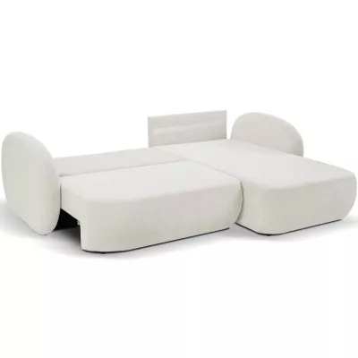 Rozkládací sedačka s úložným prostorem COBOURG 1 - bílá, pravý roh