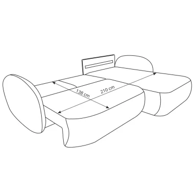 Rozkládací sedačka s úložným prostorem COBOURG 1 - tmavá zelená, levý roh