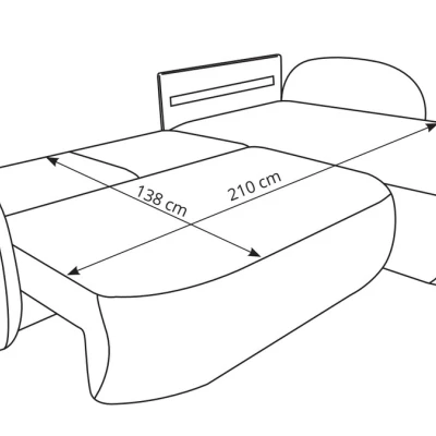 Rozkládací sedačka s úložným prostorem COBOURG 1 - bílá, pravý roh