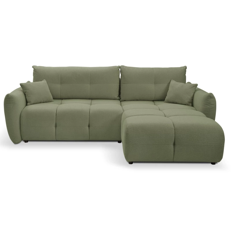 Rohová rozkládací sedací souprava CANMORE - olivová