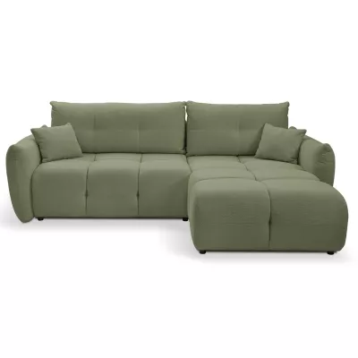 Rohová rozkládací sedací souprava CANMORE - olivová