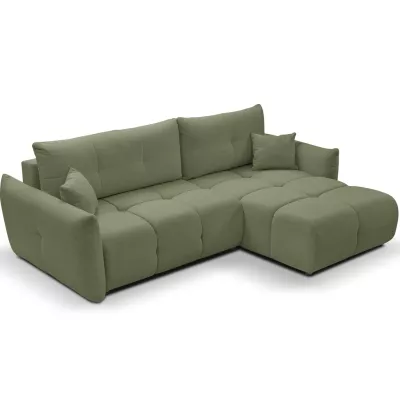 Rohová rozkládací sedací souprava CANMORE - olivová