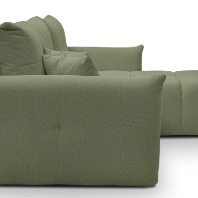 Rohová rozkládací sedací souprava CANMORE - olivová