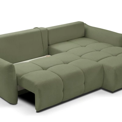 Rohová rozkládací sedací souprava CANMORE - olivová