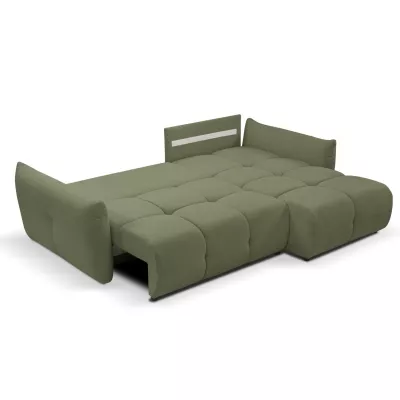 Rohová rozkládací sedací souprava CANMORE - olivová