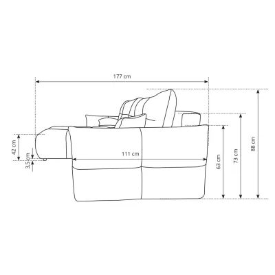 Rohová rozkládací sedací souprava CANMORE - cementová šedá