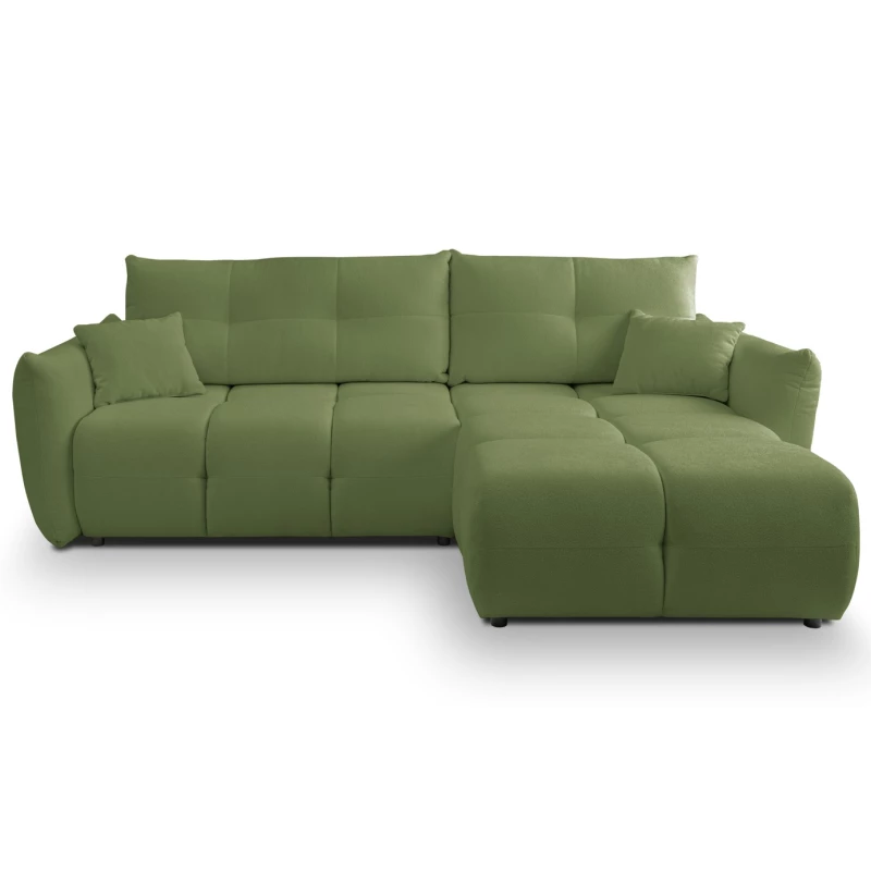 Rohová rozkládací sedací souprava CANMORE - zelená