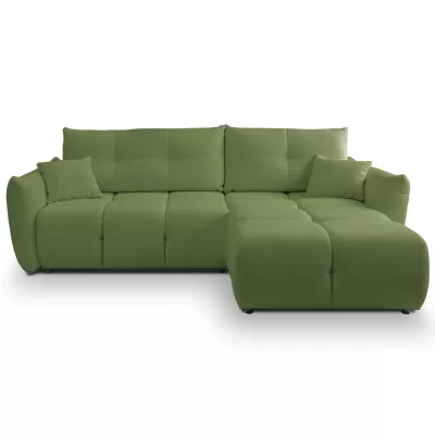 Rohová rozkládací sedací souprava CANMORE - zelená