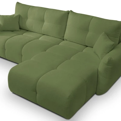 Rohová rozkládací sedací souprava CANMORE - zelená