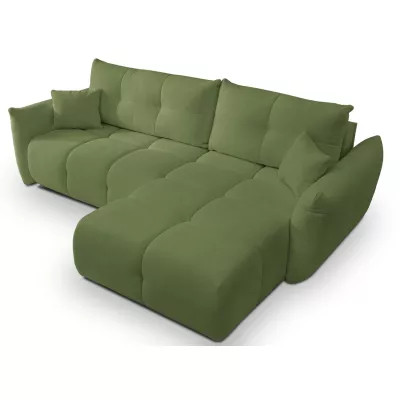 Rohová rozkládací sedací souprava CANMORE - zelená